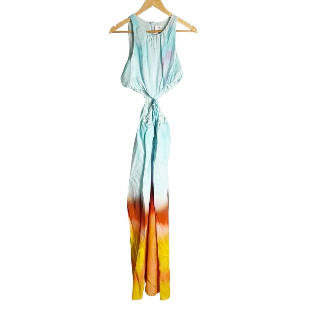Jonathan Simkhai Alfie Multicolor Ombre Dip Dye Cut Out Sleeveless Maxi Dress S - Picture 2 of 11